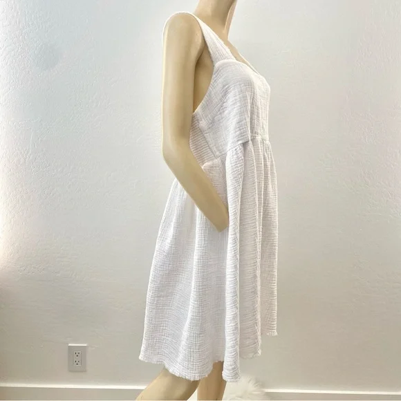 Natural Life-  White Gauze Textured Midi Sundress- L - Picture 5 of 14